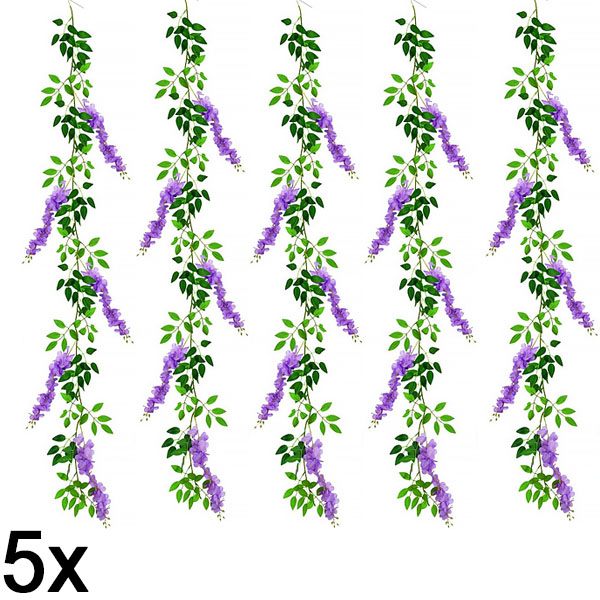 5x Umelá kvetinová réva vistérie | WISBLOOM